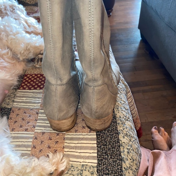 Banana Republic rock stone leather braid round toe mid-calf boot Boho western - Picture 13 of 15